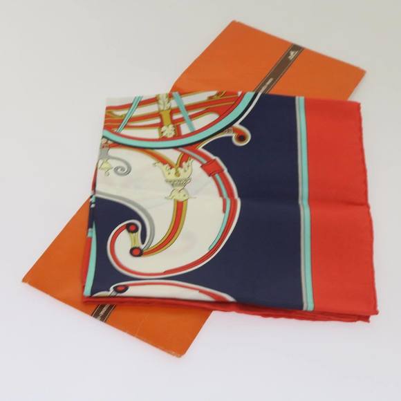 HERMES Carre 90 WASHINGTONfS CARRIAGE Scarf Silk Red Auth am5911 - Picture 12 of 16